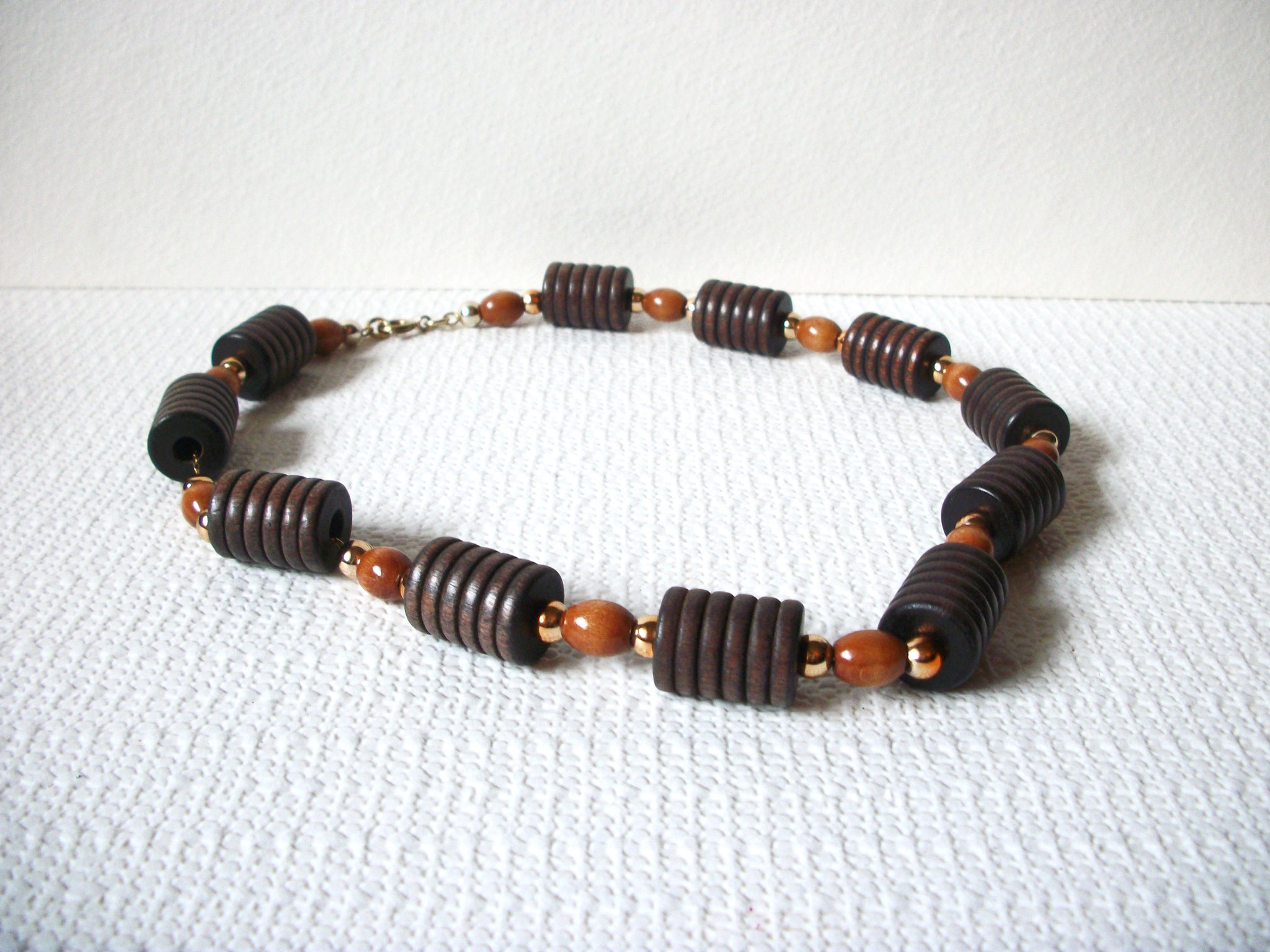 African Vintage Wood Beads Necklace 72920