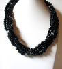 Vintage Black Glass Necklace 73020