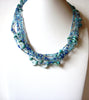 Vintage Blue Glass Shell Necklace 73020