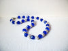 Vintage Glass Pearl Blue Czech Glass Necklace 73020