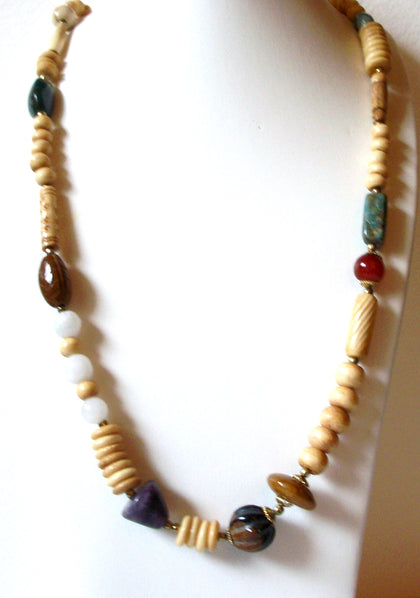 African Stones Bone Necklace 73020