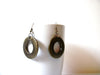 Retro Antiqued Gold Black Dangle Earrings 73020