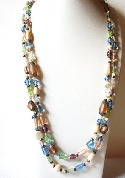 Vintage Colorful Pastel Glass Necklace 80120