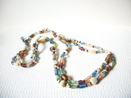 Vintage Colorful Pastel Glass Necklace 80120