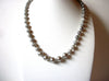Vintage Gray Glass Pearl Beads Necklace 80120