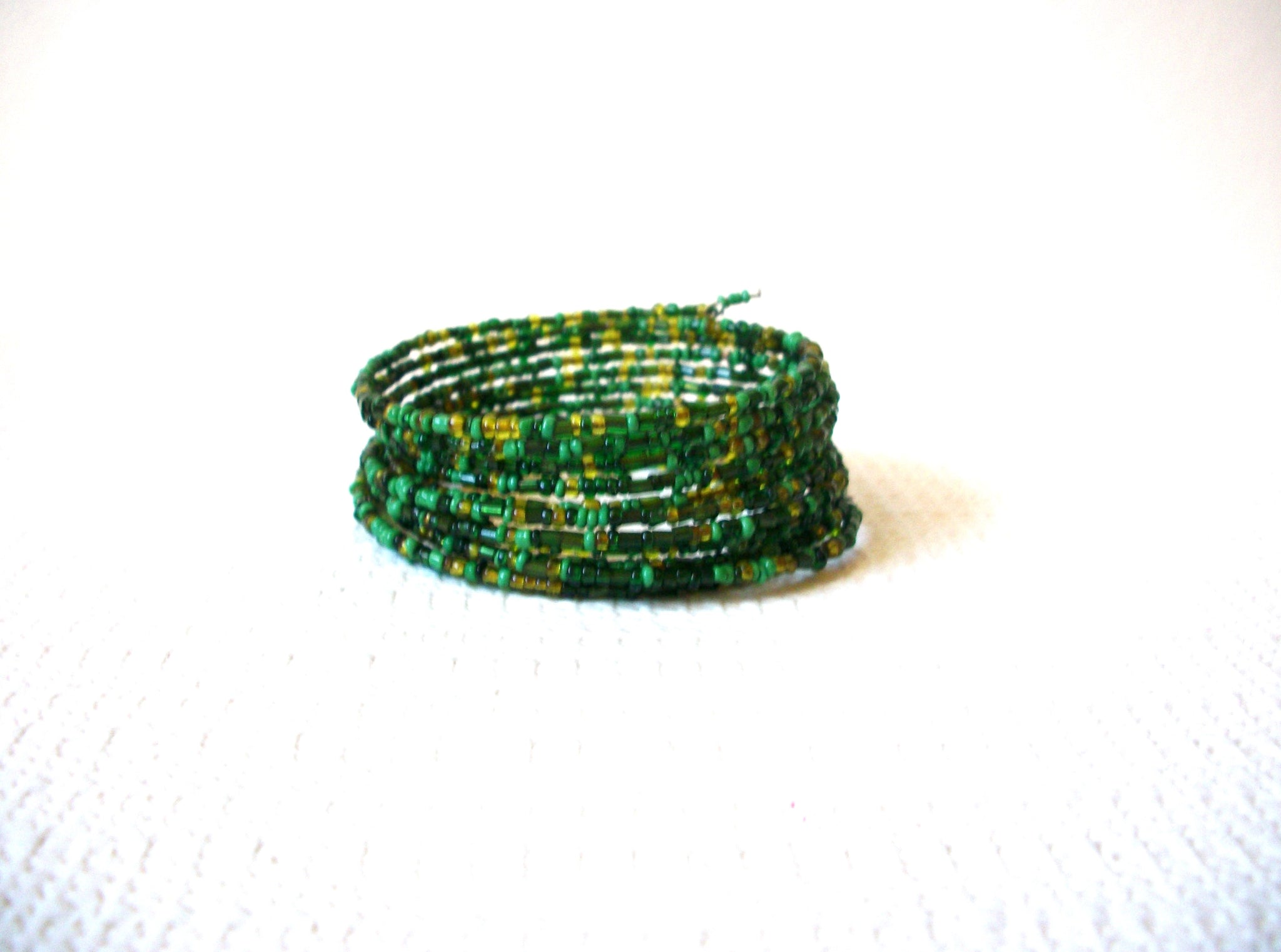 Vintage Green Gold Glass Bracelet 80120