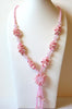 Vintage Pink Tassel Necklace 80220
