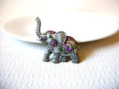 JJ Stamped Elephant Brooch Pin 80220