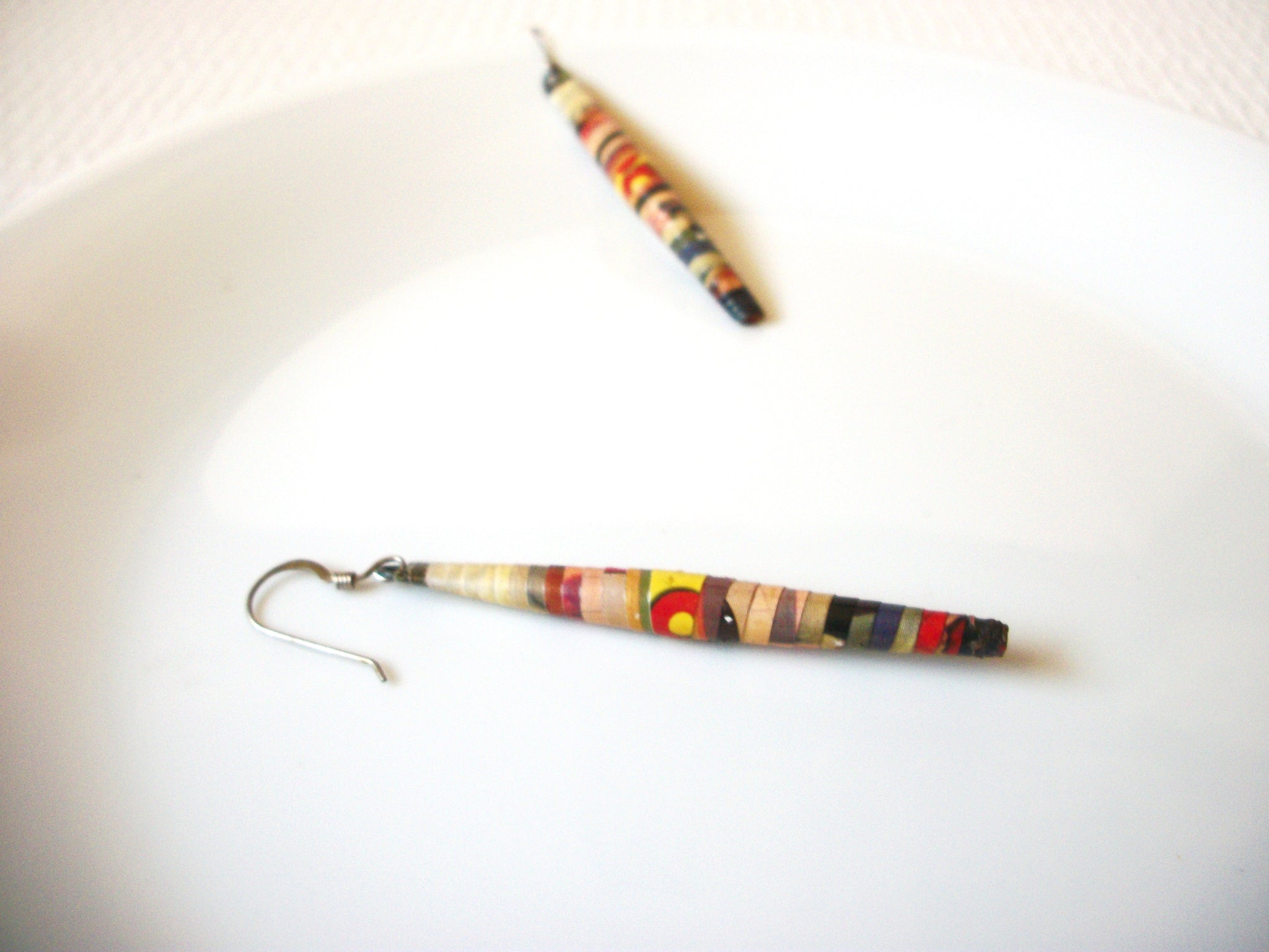 African Long Paper Beads Earrings 80220