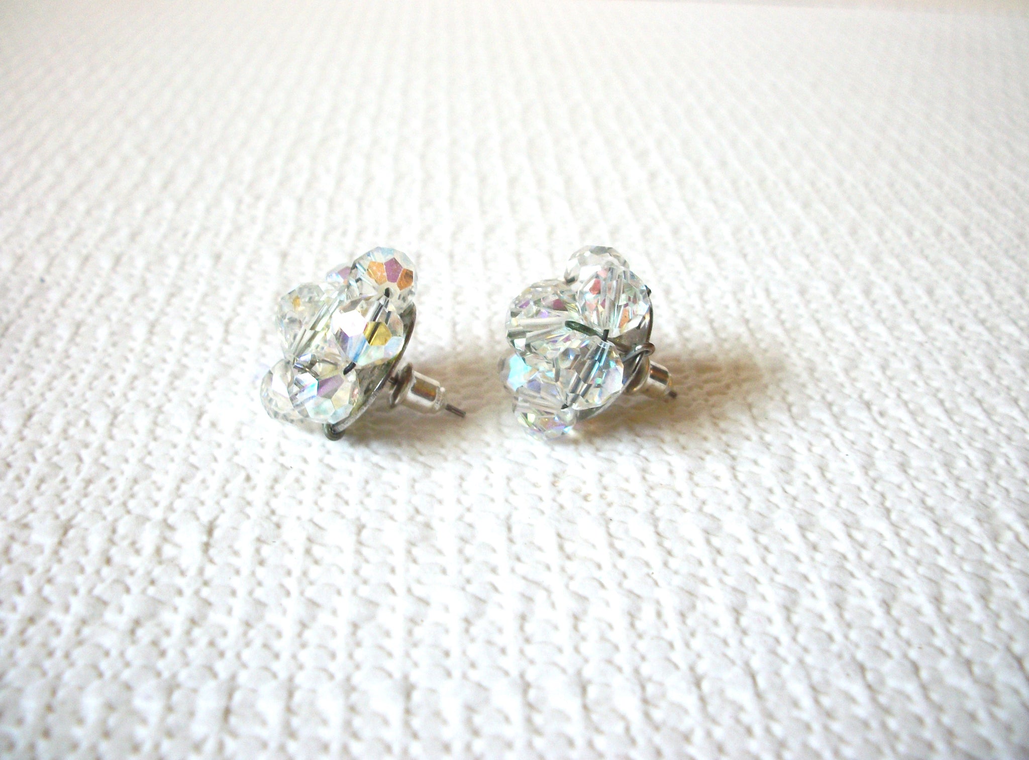 Vintage Sparkling AB Crystal Earrings 80220