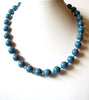 Retro Blue Silver Necklace 80220