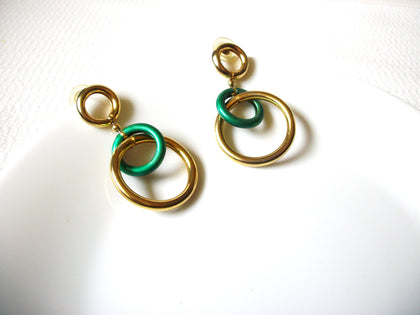 Retro Green Gold Dangle Earrings 80320