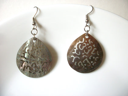 Vintage Carved Shell Earrings 80320