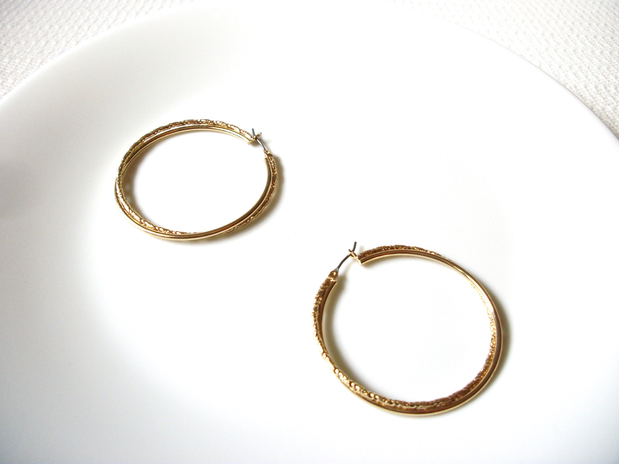 Larger Gold Toned Hoop Earrings 80320