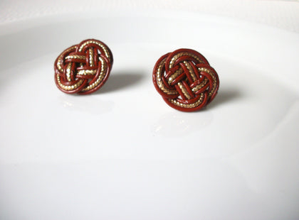 1940s Vintage Weaved Leather Earrings 80420