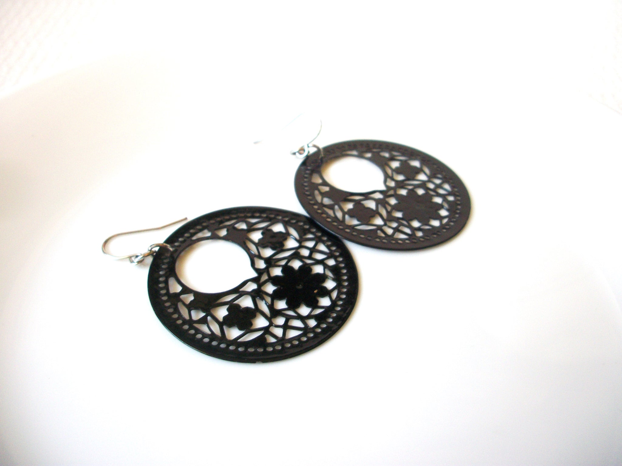 Retro Spanish Black Flower Earrings 80420