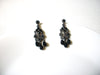 Victorian Black Glass Chandelier Earrings 80420