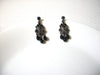 Victorian Black Glass Chandelier Earrings 80420