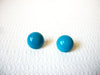 Retro Blue Button Dome Earrings 80420