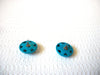 Retro Blue Button Dome Earrings 80420