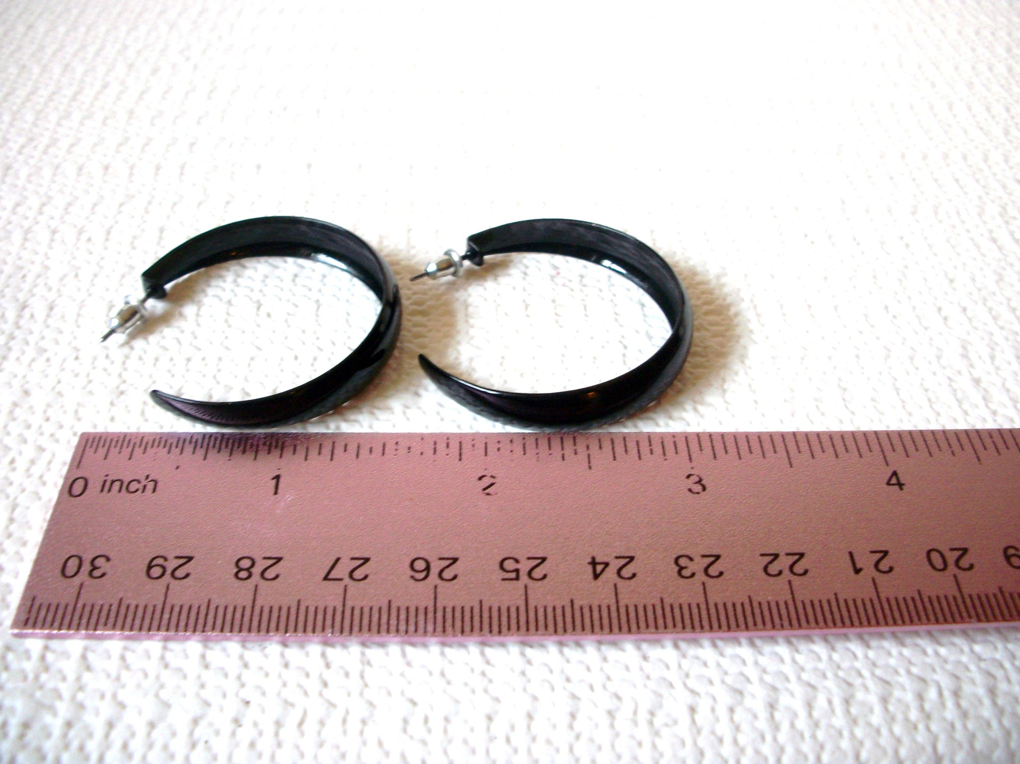 Retro Black Hoop Earrings 80520