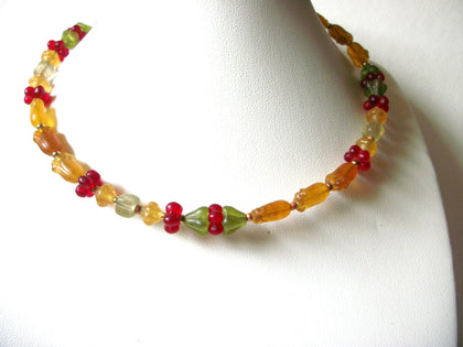 Vintage Glass Floral Choker Necklace 80520