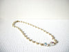 Vintage Glass Pearl AB Crystal Necklace 80620