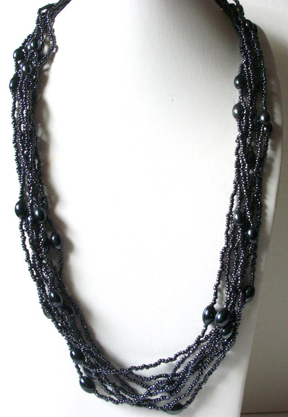 Bohemian Glass Hematite Necklace 80620