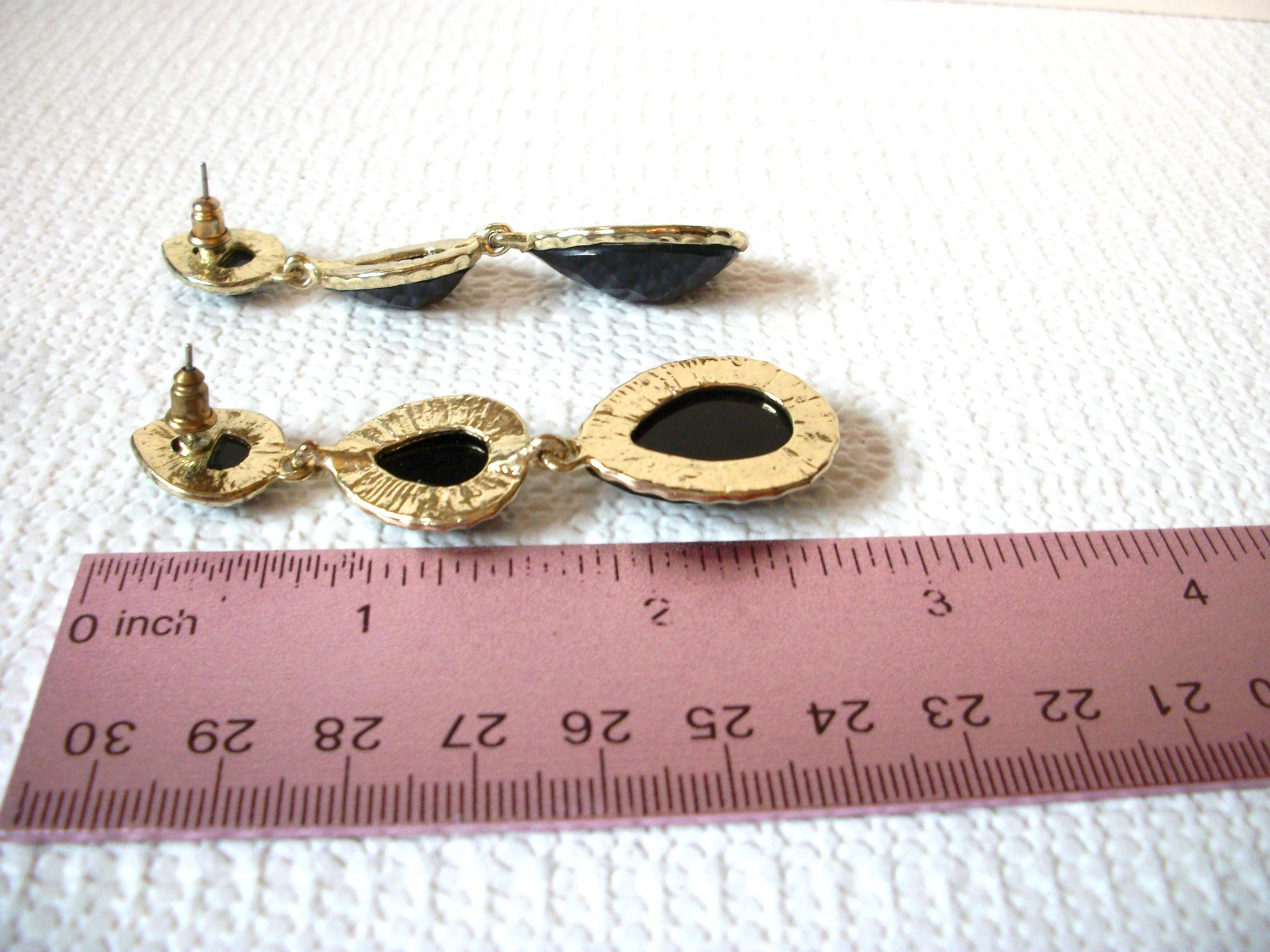 Retro Gold Black Earrings 80620