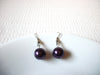 Vintage Plum Purple Glass Pearl Earrings 80620