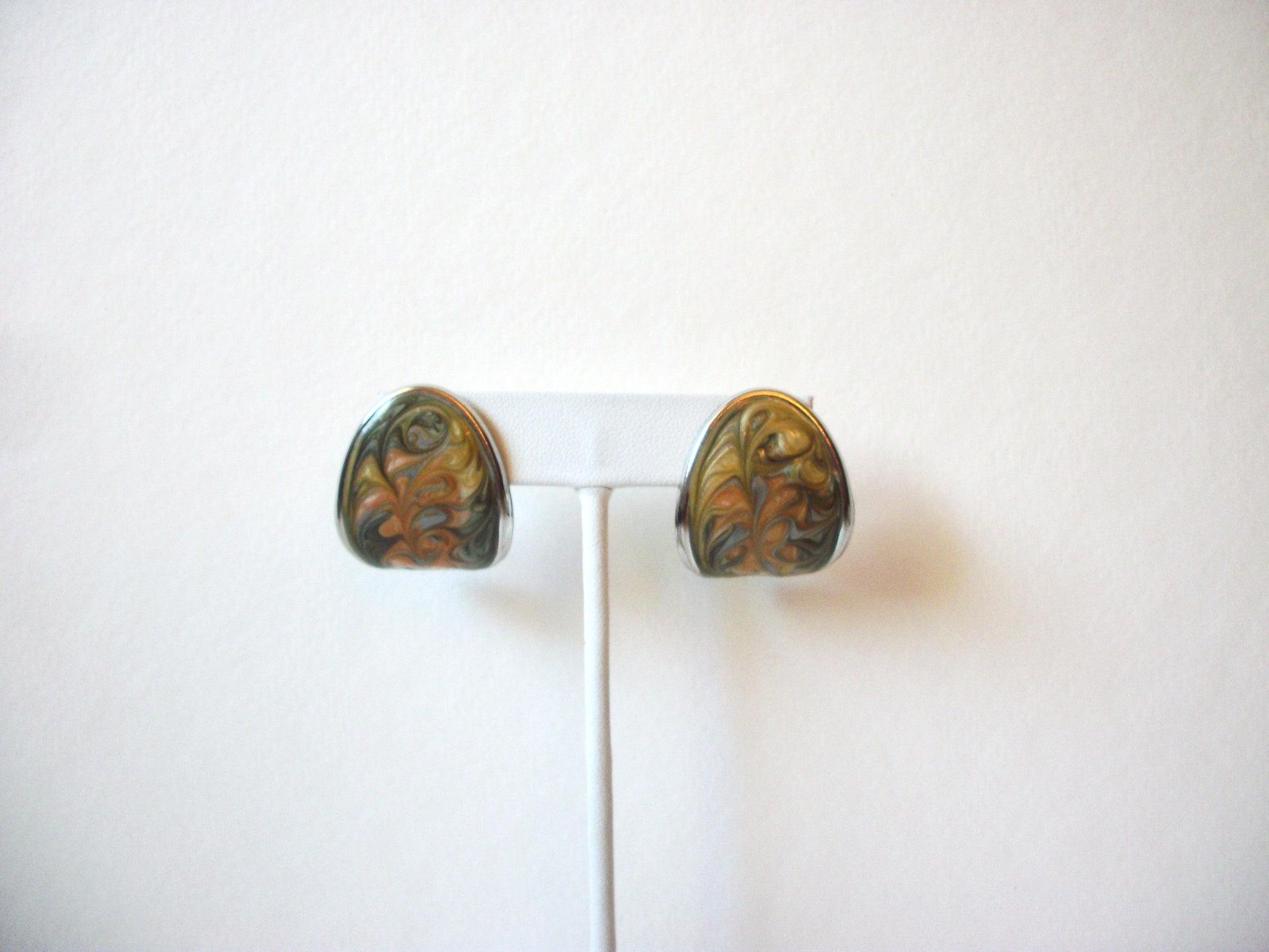 Retro Sage Peach Earrings 80720