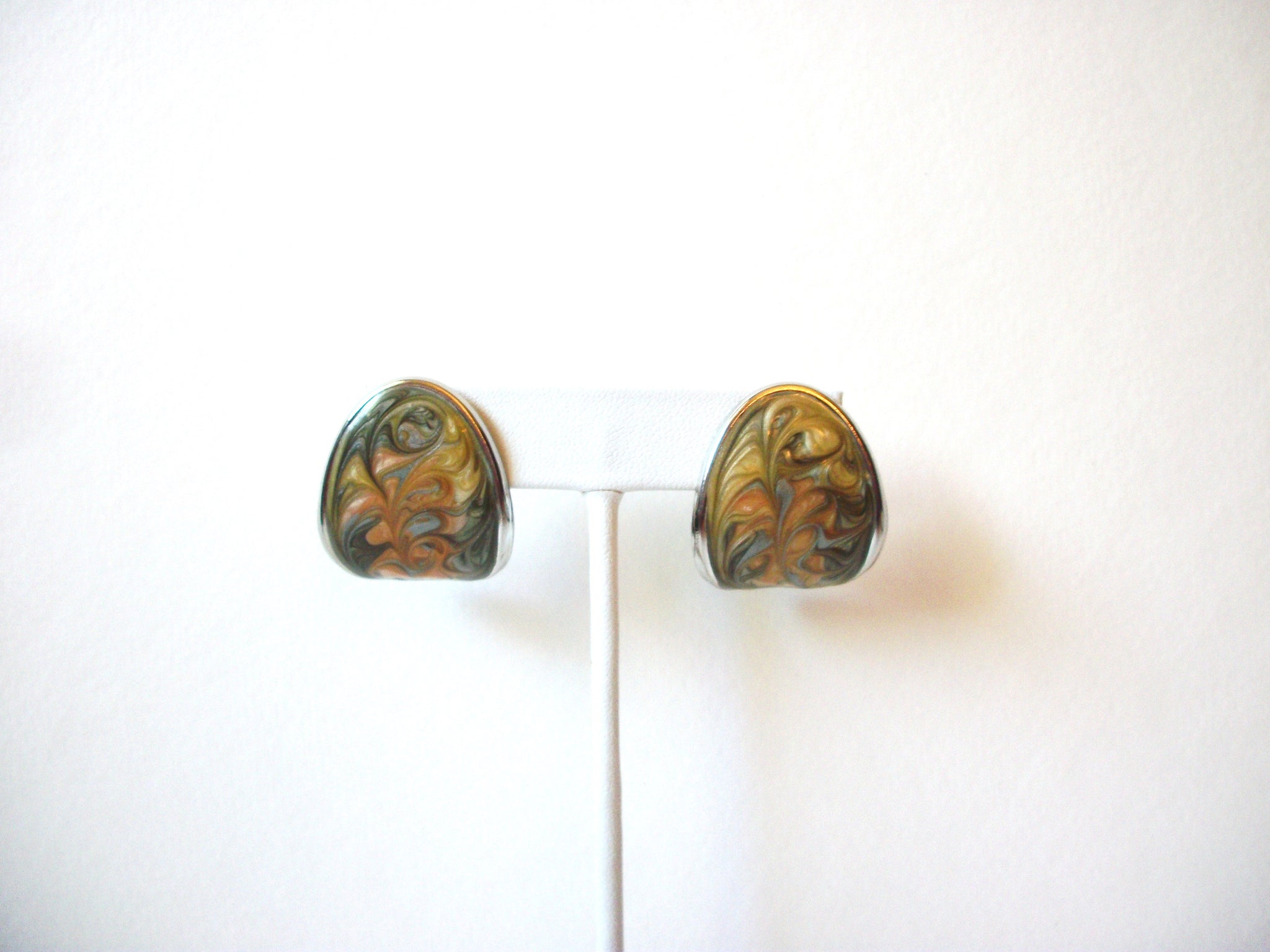 Retro Sage Peach Earrings 80720