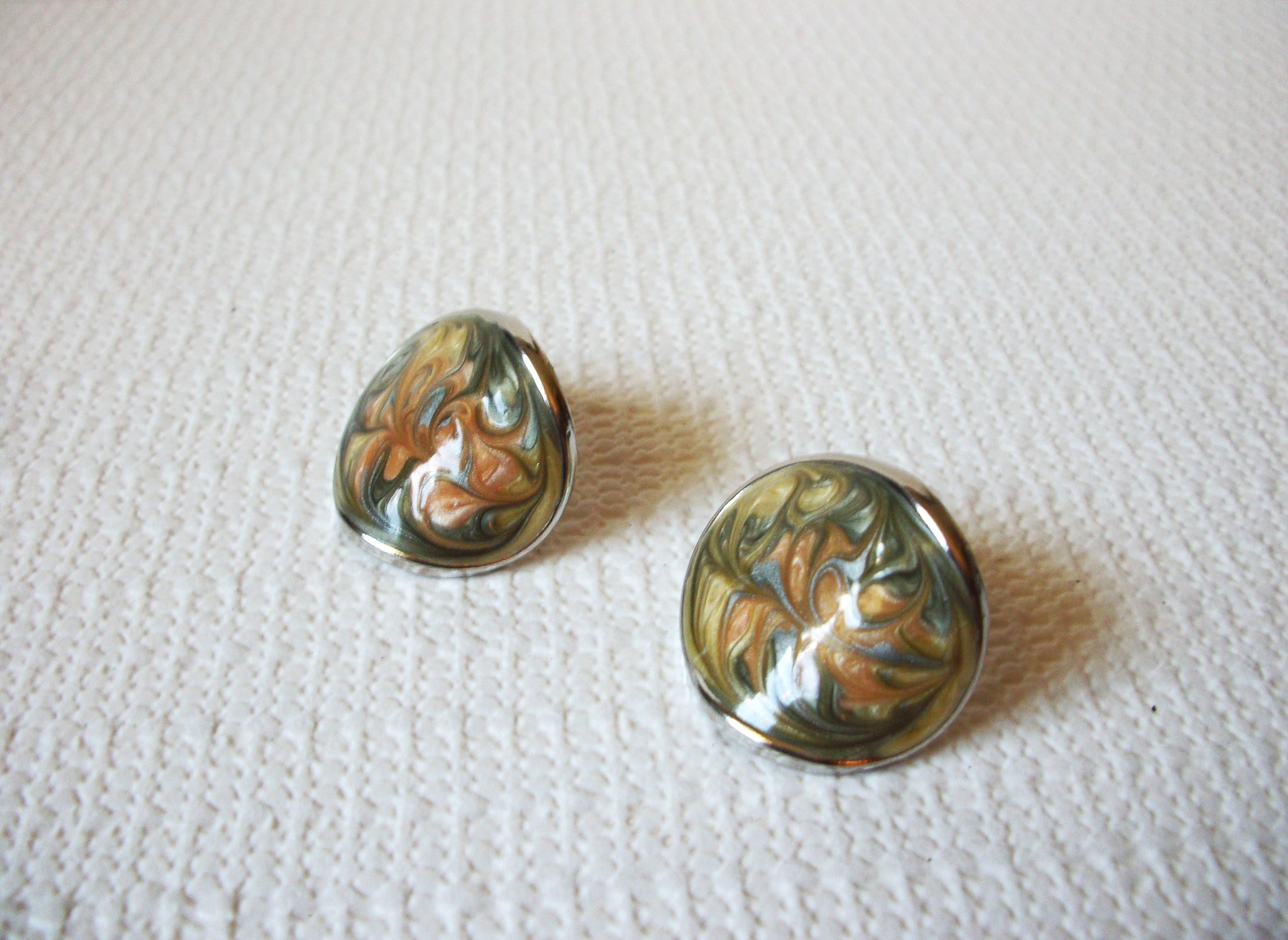 Retro Sage Peach Earrings 80720