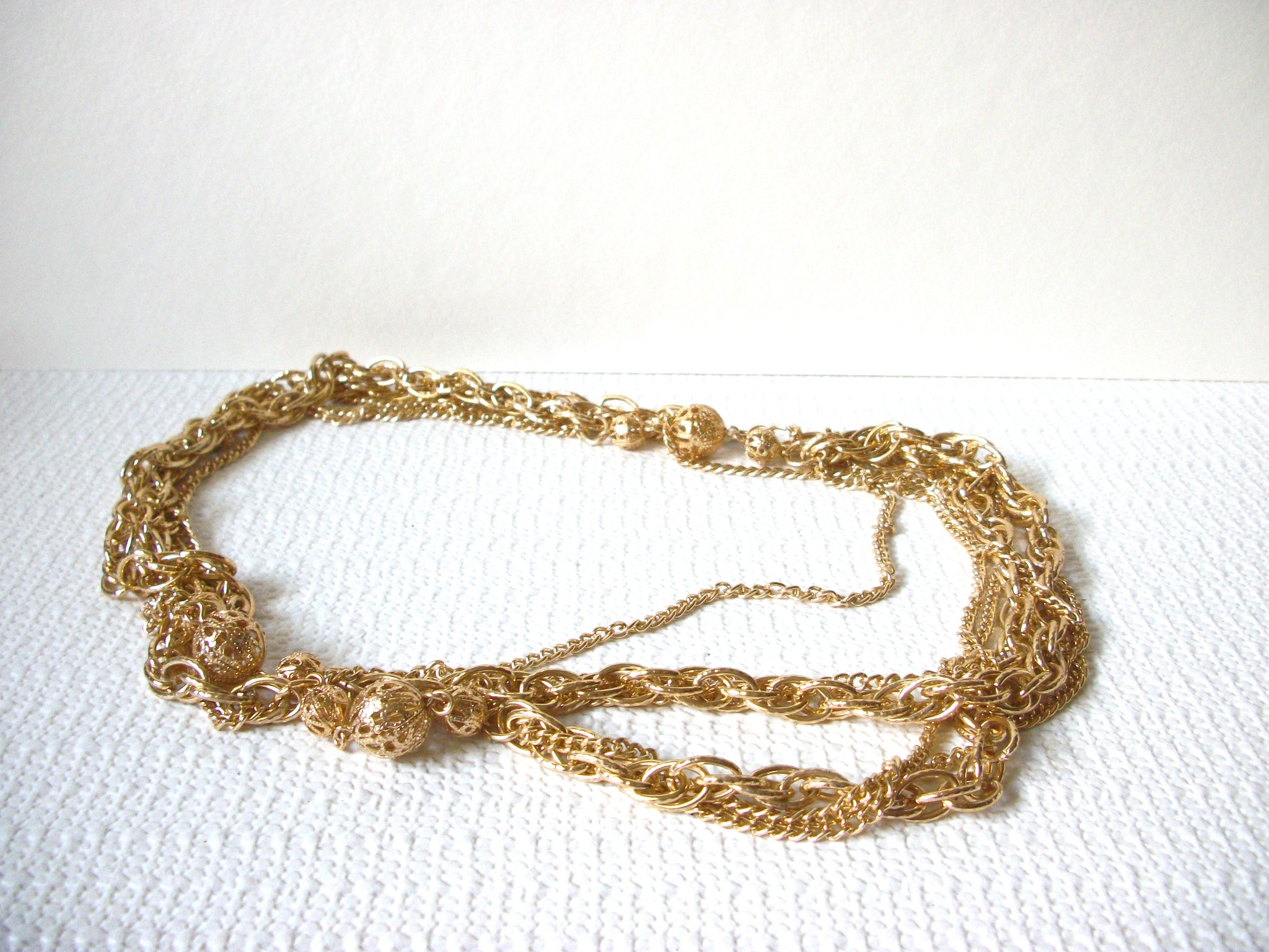 Retro 48 Inch Gold Toned Necklace 80720