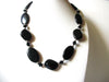 Retro Black Flat Stone Necklace 80820