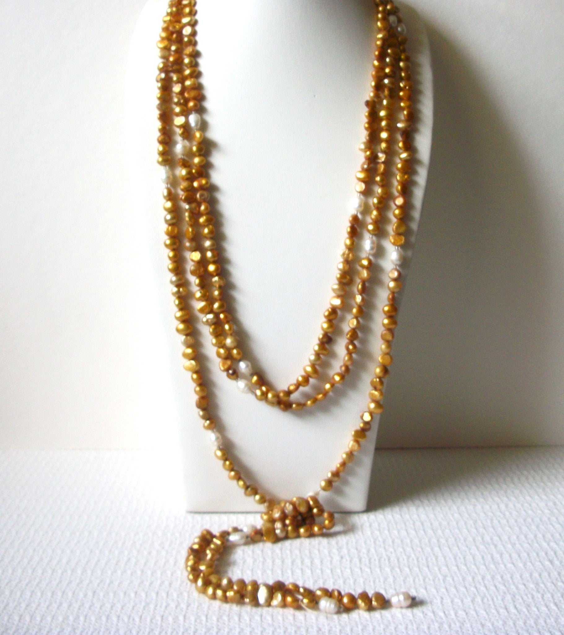 Vintage 100 Inch Pearl Shell Necklace 80720