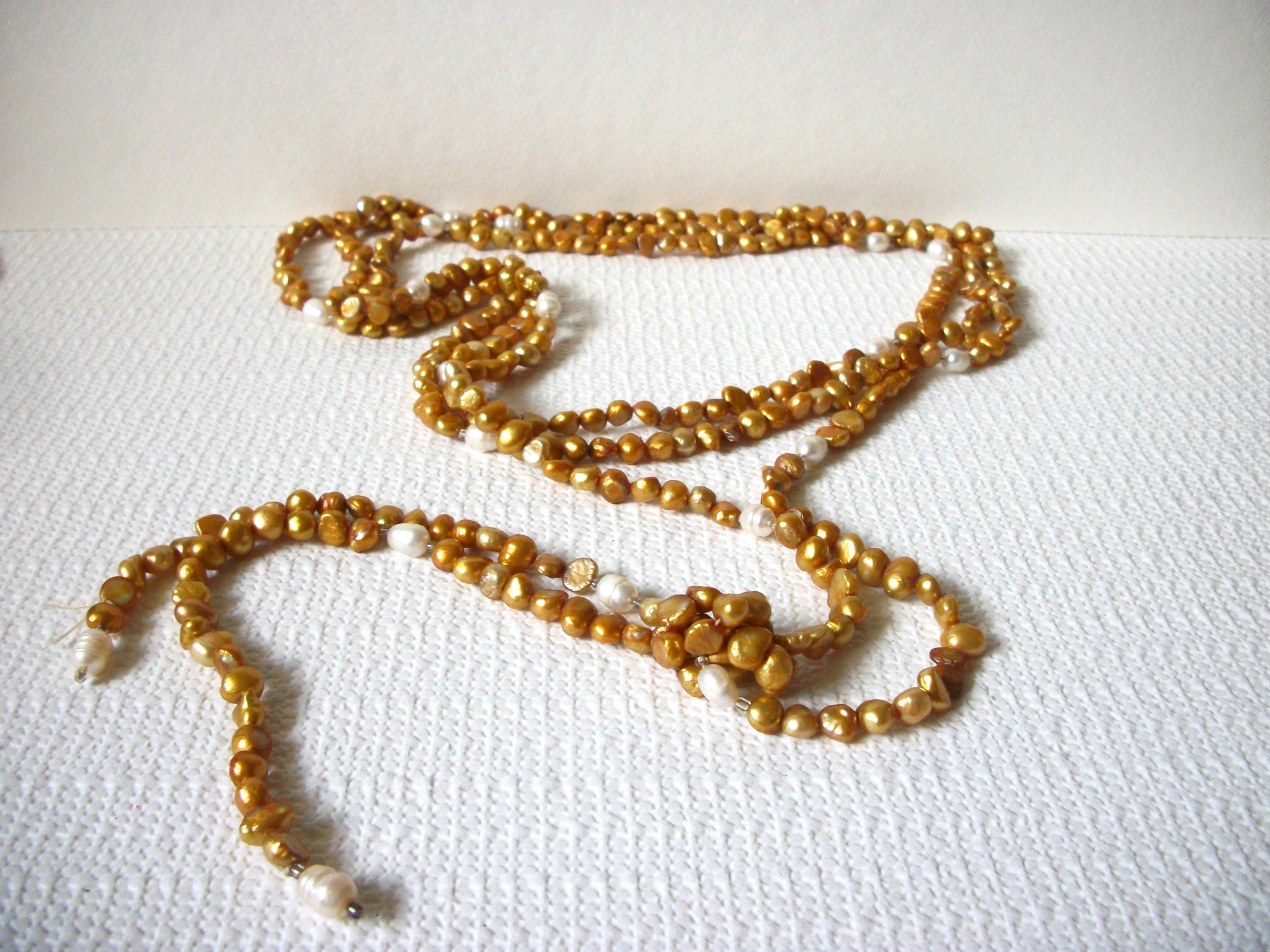 Vintage 100 Inch Pearl Shell Necklace 80720