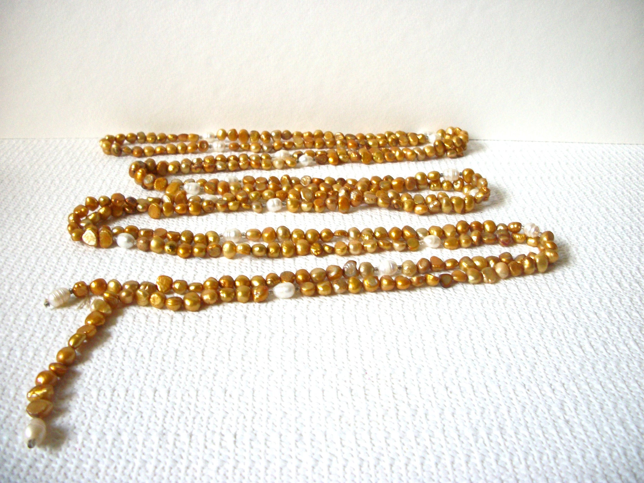 Vintage 100 Inch Pearl Shell Necklace 80720