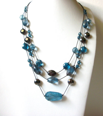Retro Blue Acrylic Necklace 80720