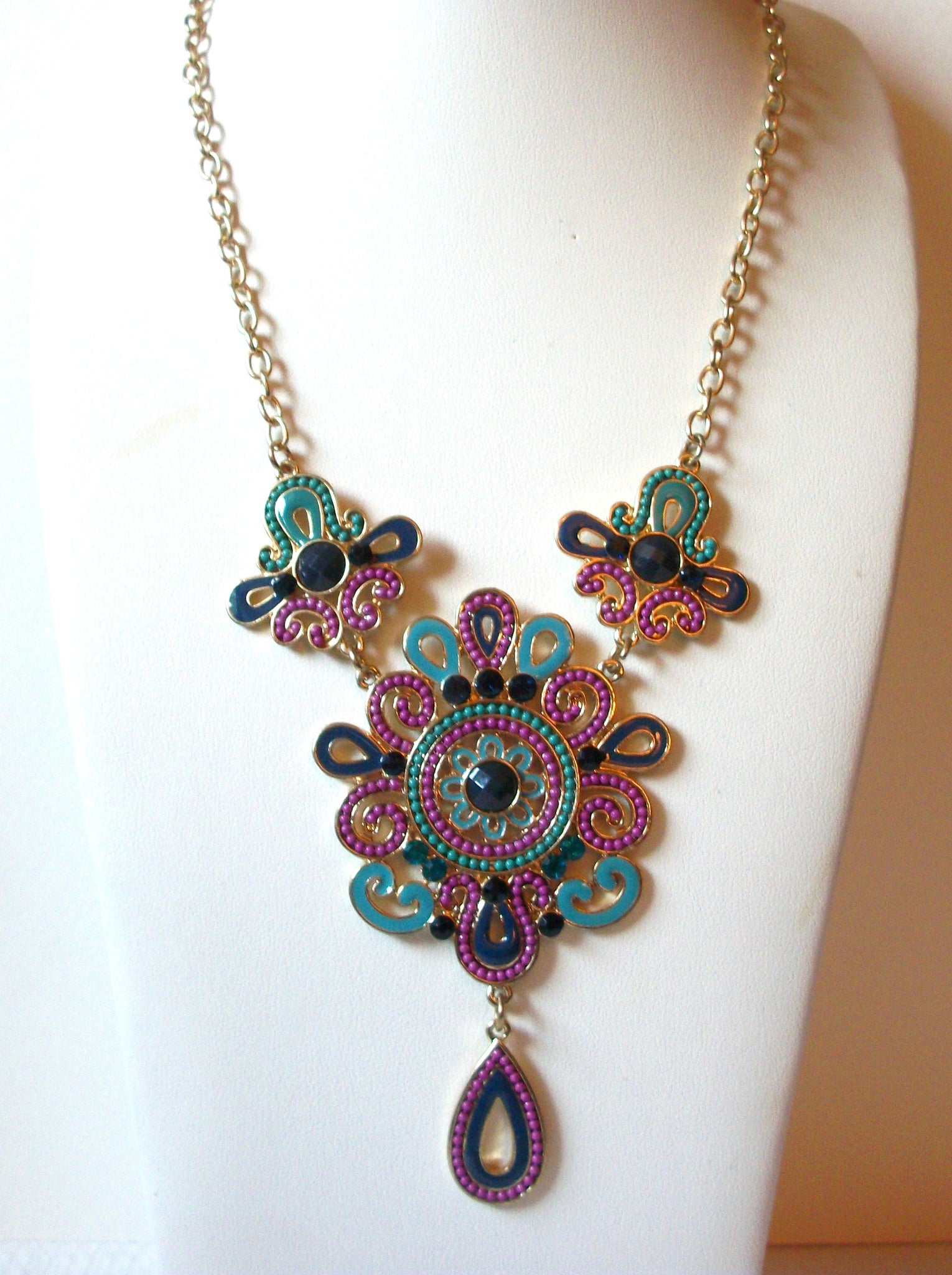 Retro Colorful Ornate Necklace 80820