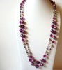 Vintage Fuchsia Altrosa Glass Pearl Necklace 80820