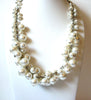 Vintage Cluster Glass Dipped Pearl Necklace 80820