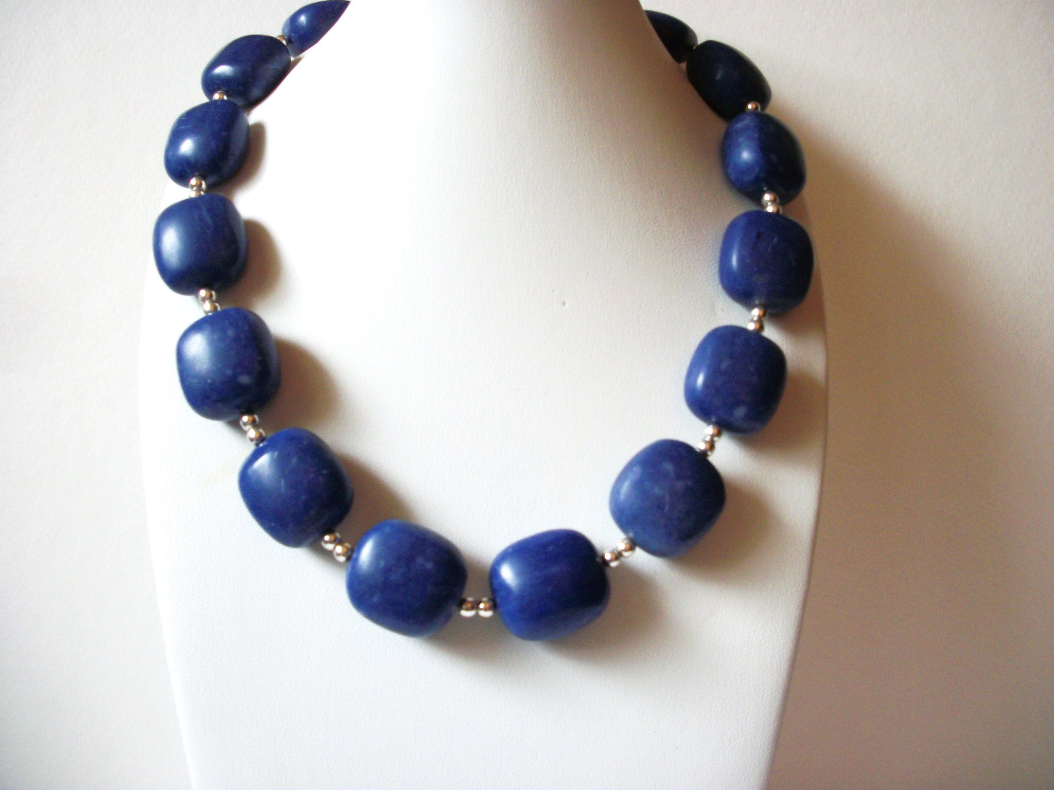 Retro Blue Stone Beads Necklace 80920