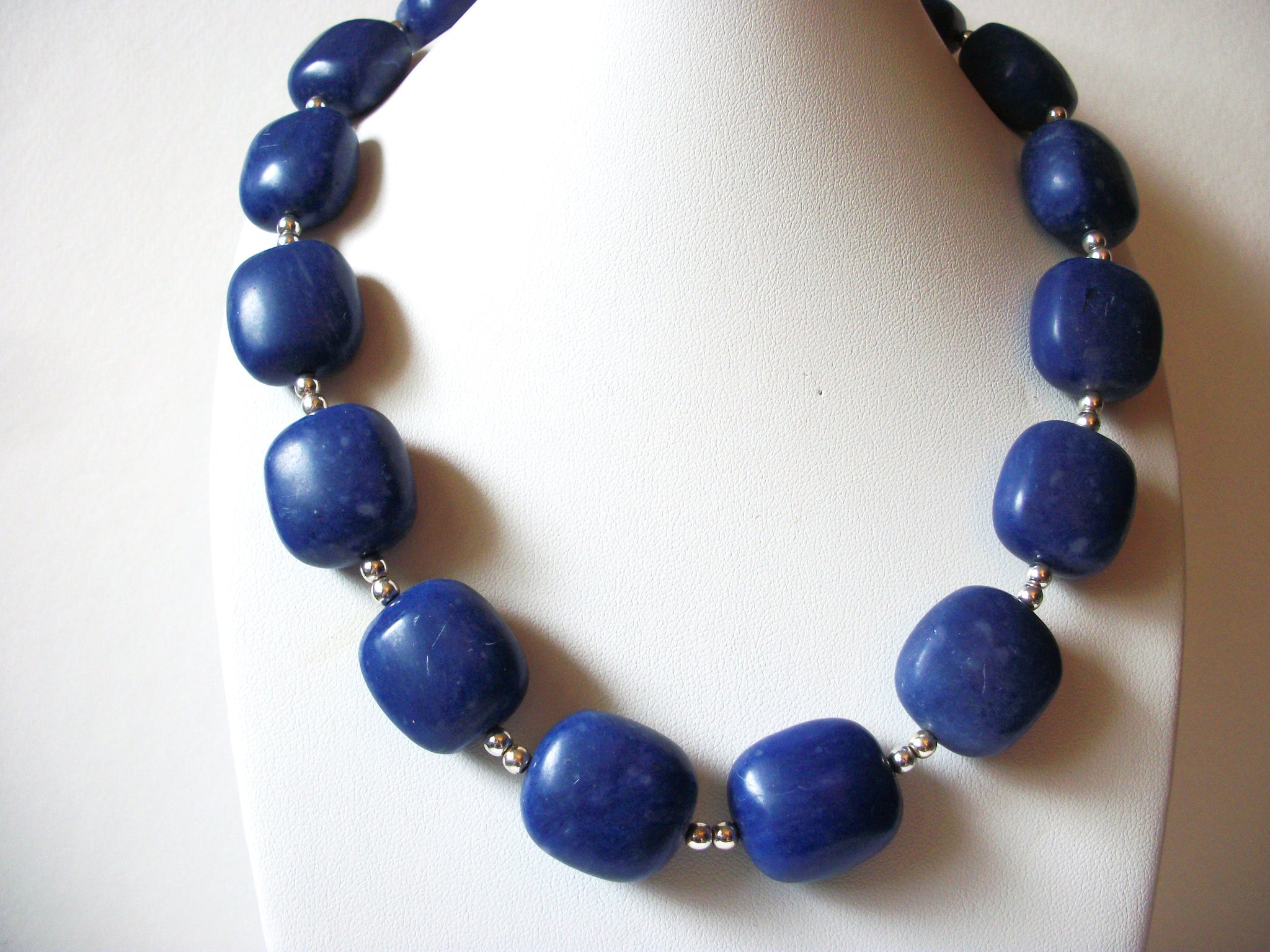 Retro Blue Stone Beads Necklace 80920