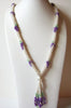 Vintage Glass Pearl Sash Necklace 80920