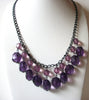 Retro Purple Cluster Necklace 80920