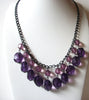 Retro Purple Cluster Necklace 80920