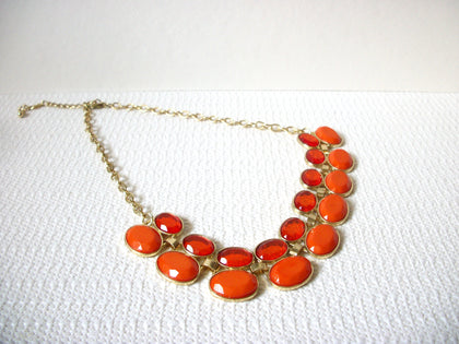 Retro Gold Orange Statement Necklace 80920