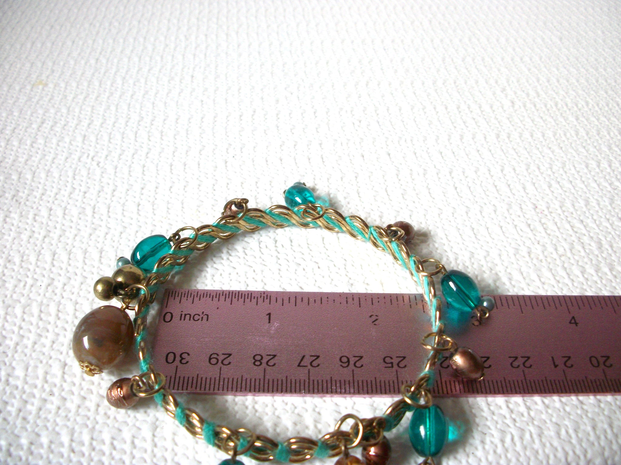 Retro Dangling Glass Beads Bangle Bracelet 81020