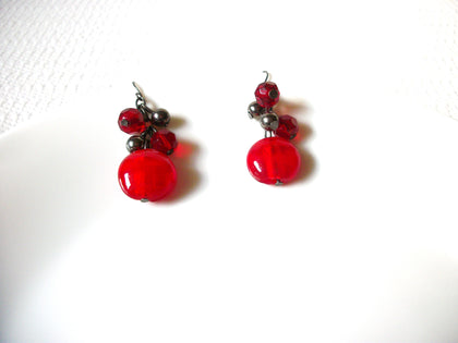 Retro Red Glass Earrings 80920
